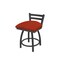 Holland Bar Stool Co 18" Low Back Swivel Vanity Stool, Pewter Finish, Graph Poppy Seat 41118PW021 - alternate 1
